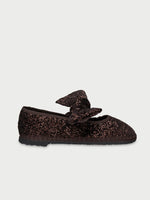 Zapato Lyra Glint Brown de Flabelus con lentejuelas marrones