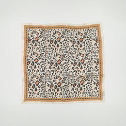 Scarf Leo Beige Chocolate de Maison Lecomte Flament