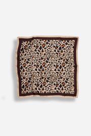 Small Scarf Leo Beige Chocolate de Maison Lecomte Flament