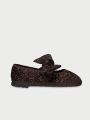 Zapato Lyra Glint Brown de Flabelus con lentejuelas marrones