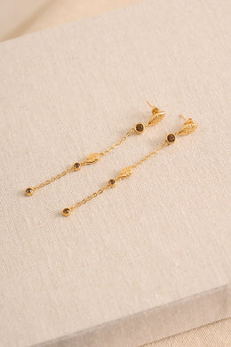 Pendientes Mesopotamia de Dosprimeras con cadenas y cristales
