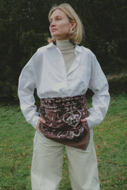 Scarf Bandana Chocolate Cotton Maison Lecomte Flament