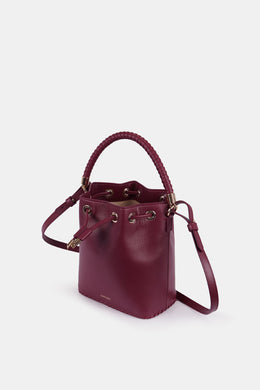 Mini Bucket SAONARA Berry en piel